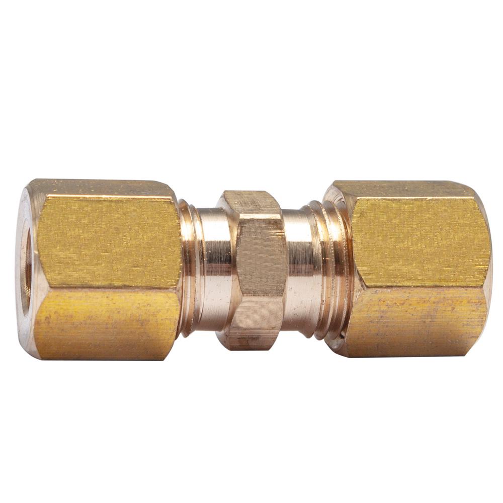 Ltwfitting 14 In Od Brass Compression Coupling Fitting 30 Pack Hf62430 The Home Depot 