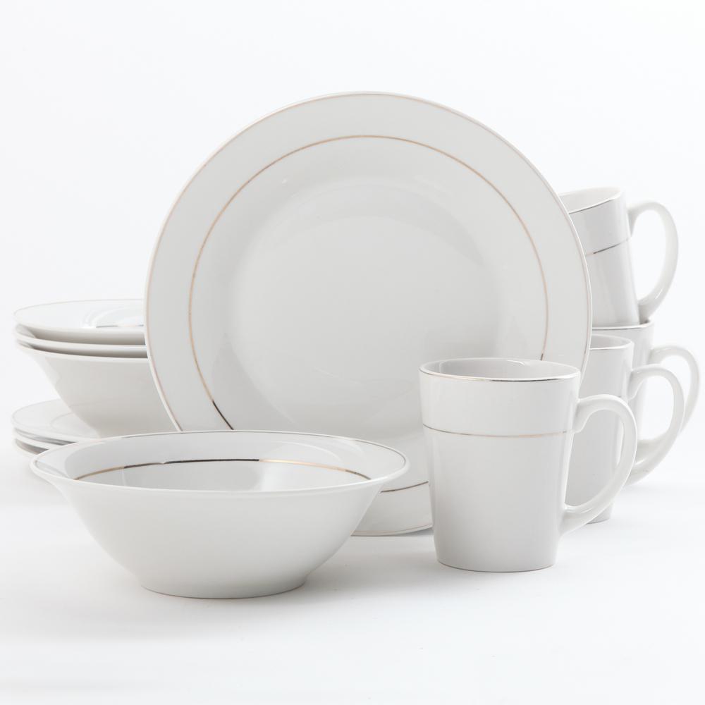 Gibson Home Tuxedo Deluxe 12Piece White Dinnerware Set98599950M The