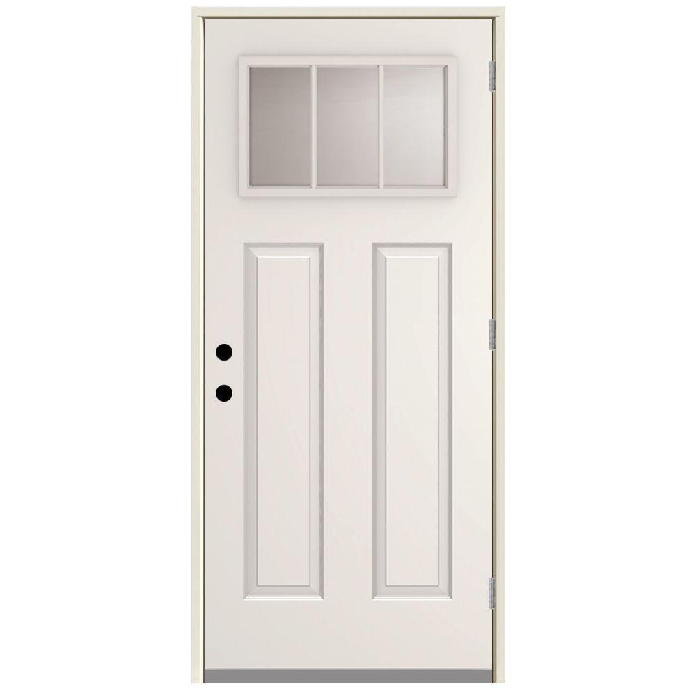 Steves And Sons 32 In X 80 In 3 Lite Left Hand Outswing Primed White