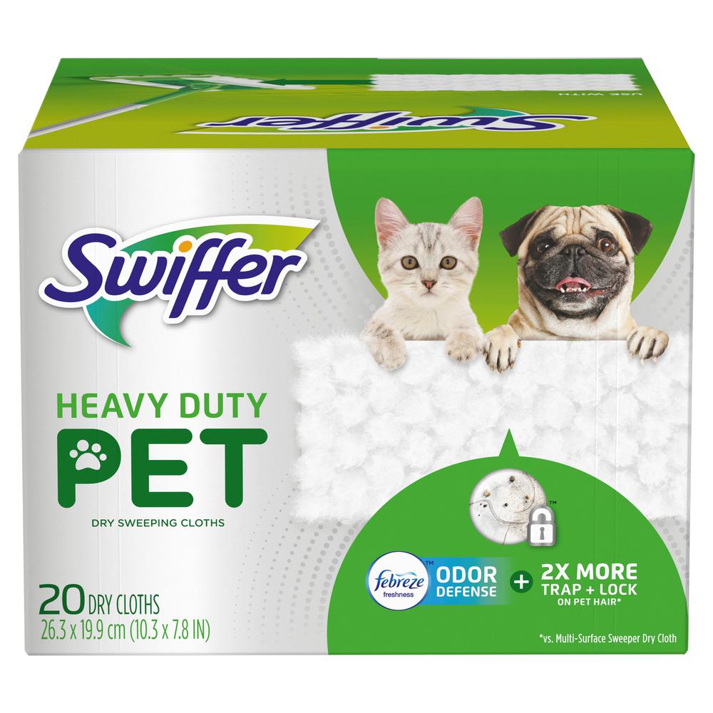 Swiffer Heavy Duty Pet Dry Sweeping Cloth Refills With Febreze Odor Defense 20 Count 003700079891 The Home Depot