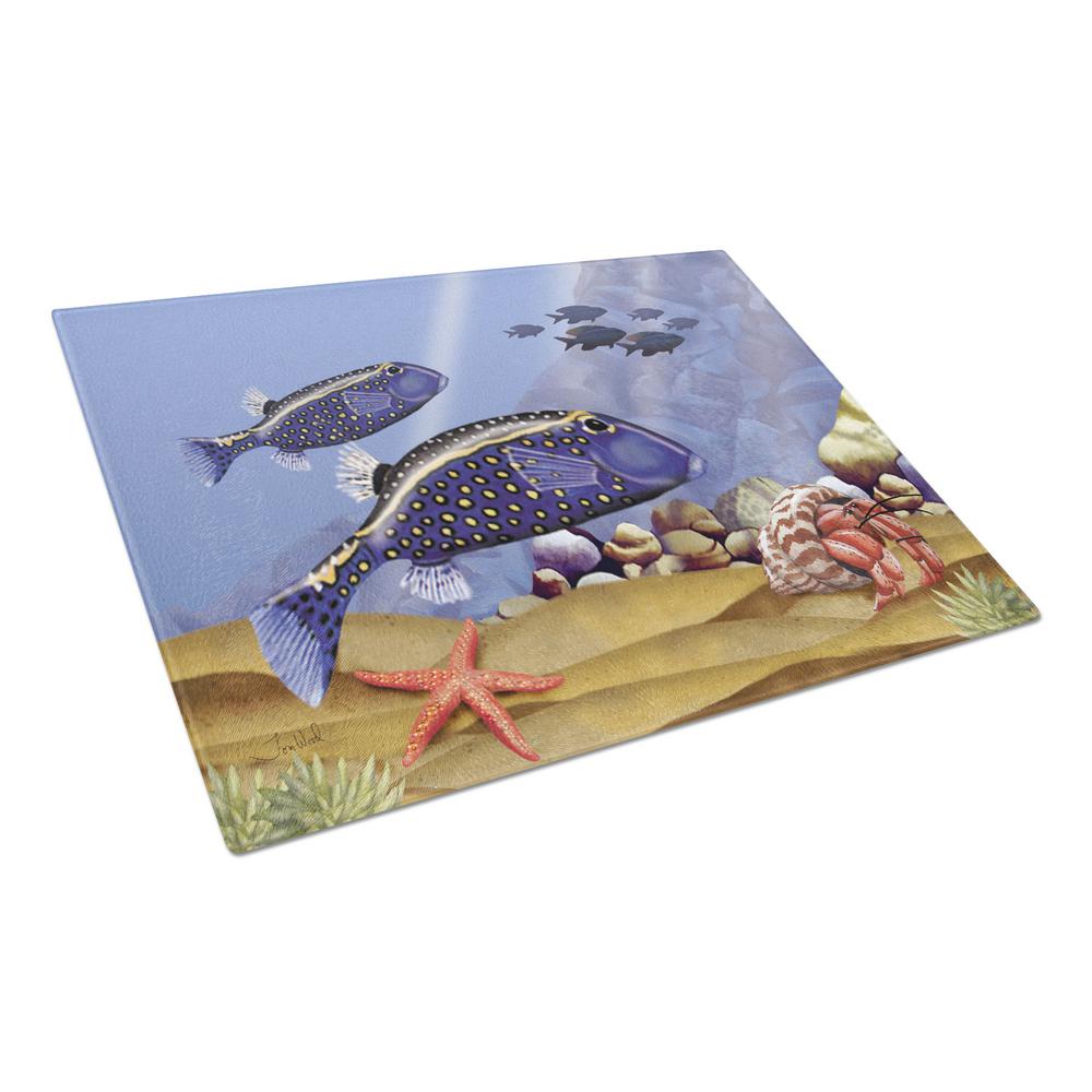 Carolines Treasures Undersea Fantasy 8 Tempered Glass Large Cutting Board, Multi-Color - PTW2033LCB - Cooking Large Tempered Glass Cutting Board is heat resista sku PTW2033LCB