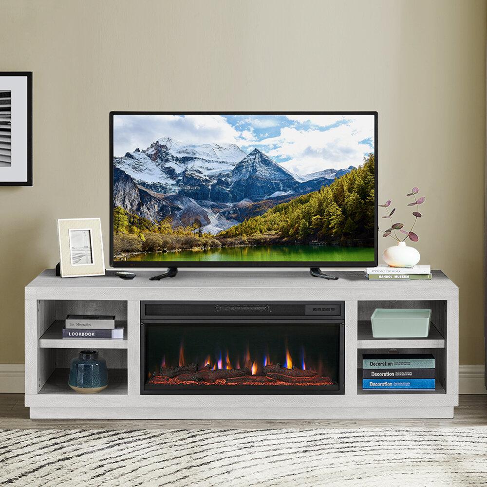 TV Stand for TVs up to 70" Saw Cut Off White - Home Essentials