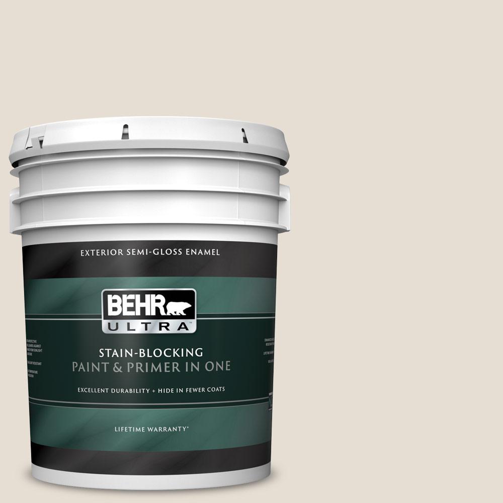 BEHR ULTRA 5 gal. PPU711 Cotton Knit SemiGloss Enamel Exterior Paint