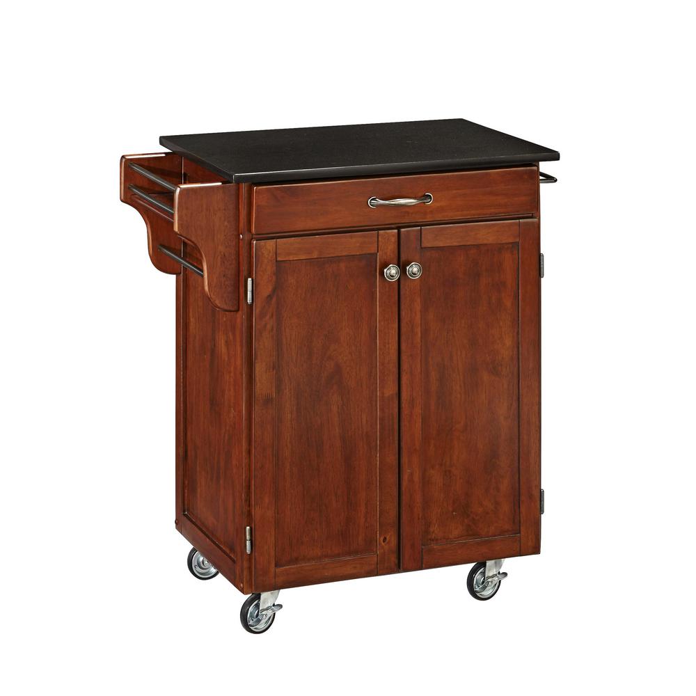 Home Styles Create A Cart Cherry Kitchen Cart With Black Granite