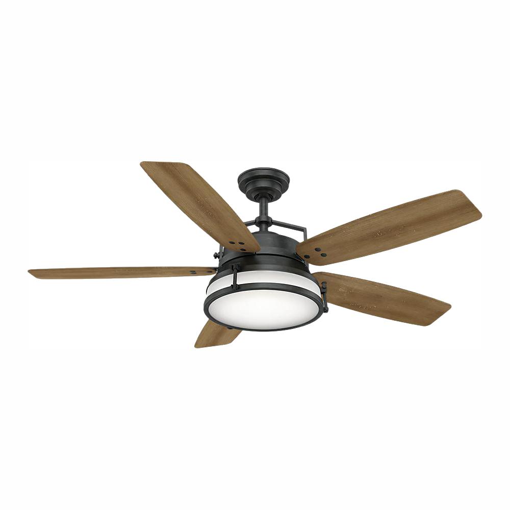Casablanca Caneel Bay 56 In Led Indoor Outdoor Aged Steel Ceiling Fan With Light Kit