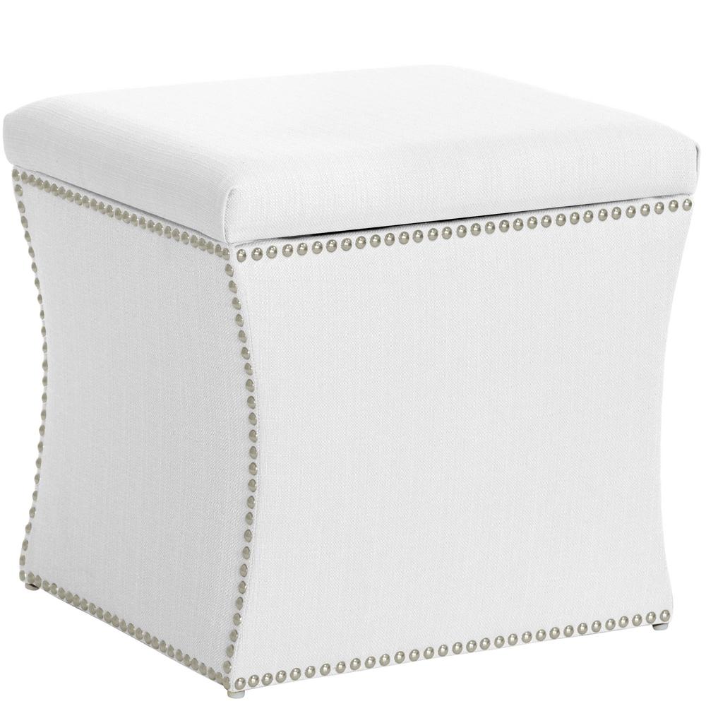 Skyline Furniture Klein White Nail On Storage Ottoman 49 6nb Skyline Furniture Klein White Nail On Storage Ottoman