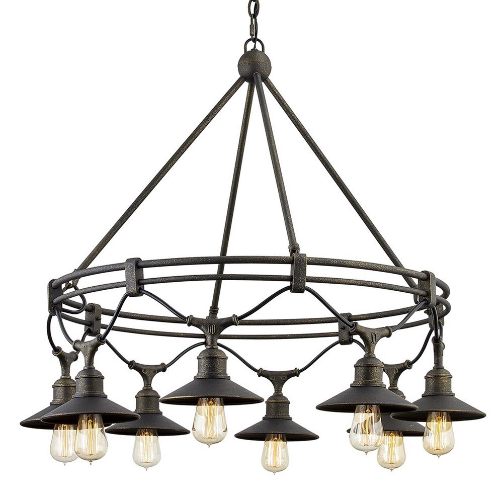 Troy Lighting Shelton Vintage Bronze 8 Light Chandelier F7598 Troy Lighting Shelton Vintage Bronze 8