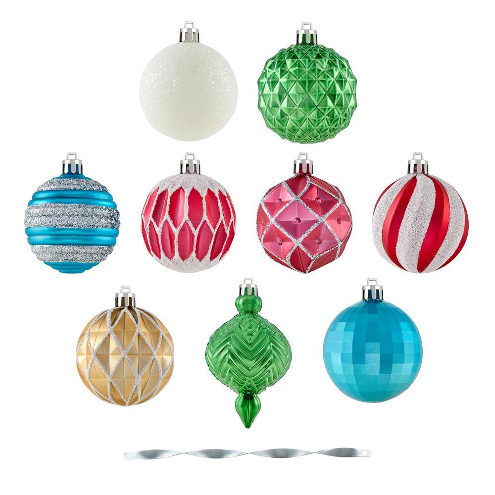 Home Accents Holiday Fantasleigh 60 Mm Shatterproof Ornament 101 Pack C 20603 D The Home Depot