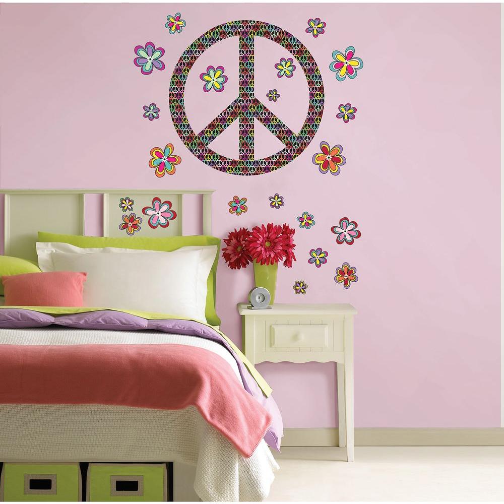 WallPOPs 39 In. X 17.5 In. Peace Wall Decal-WPK99063 - The Home Depot