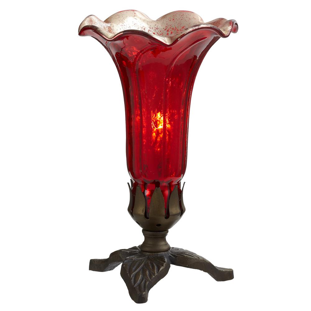 Red Desk Lamps The Home Depot Red Hand N Mercury Glass Lily Lamp With Leaf Base