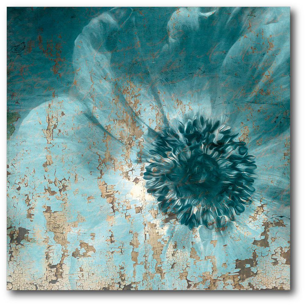 16in.-X-16in.-Teal-Flower-Wrapped-Canvas-Canvas-Wall-Art-...