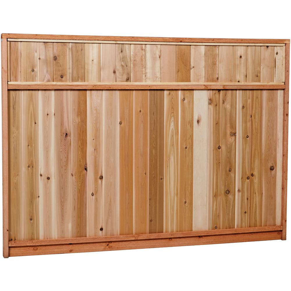 6 ft. x 8 ft. Premium Cedar Solid Top Fence Panel with Stained (SPF