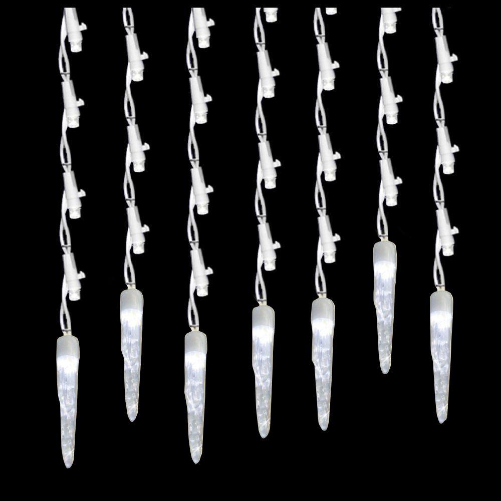 Brite Star 60Light LED Pure White Icicle Ice Light Set3975300 The Home Depot