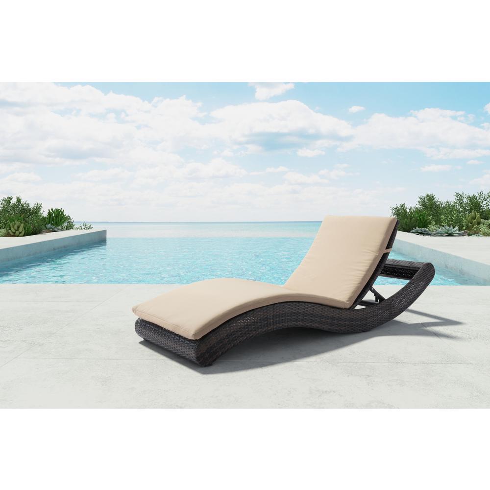 Zuo Pamelon Beach Aluminum Outdoor Chaise Lounge With Beige