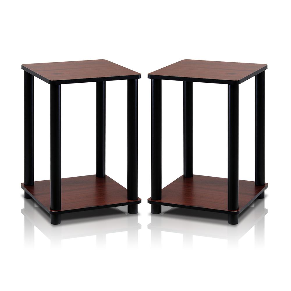 Turn N Collection In Dark Cherry Furniture The Home Depot Furinno Turn N Dark Cherry Simple End Table 2 Set