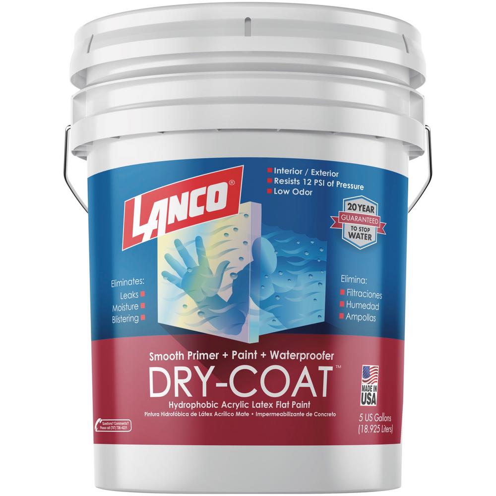 Lanco 5 Gal. DryCoat White Pastel Flat AcrylicLatex Lanco 5 Gal. DryCoat White Pastel Flat AcrylicLatex