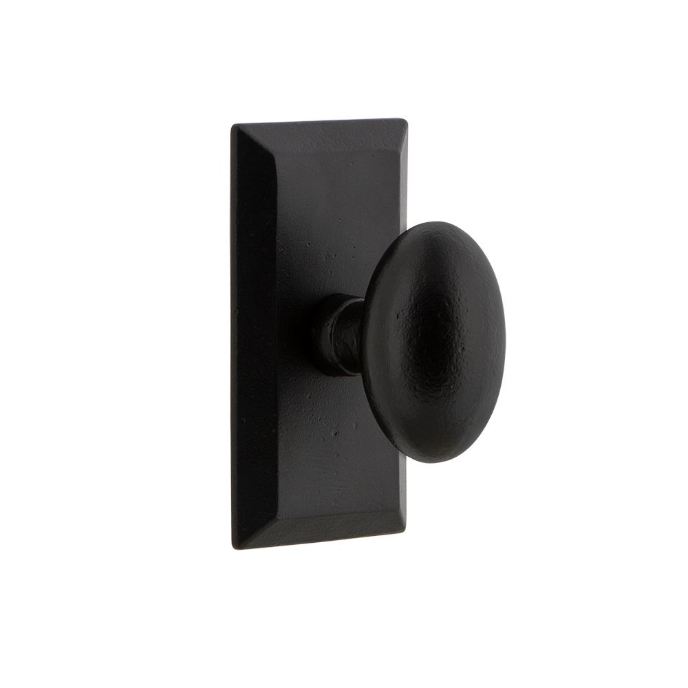 Vale Plate Black Iron Double Dummy With Aeg Door Knob 657235 The