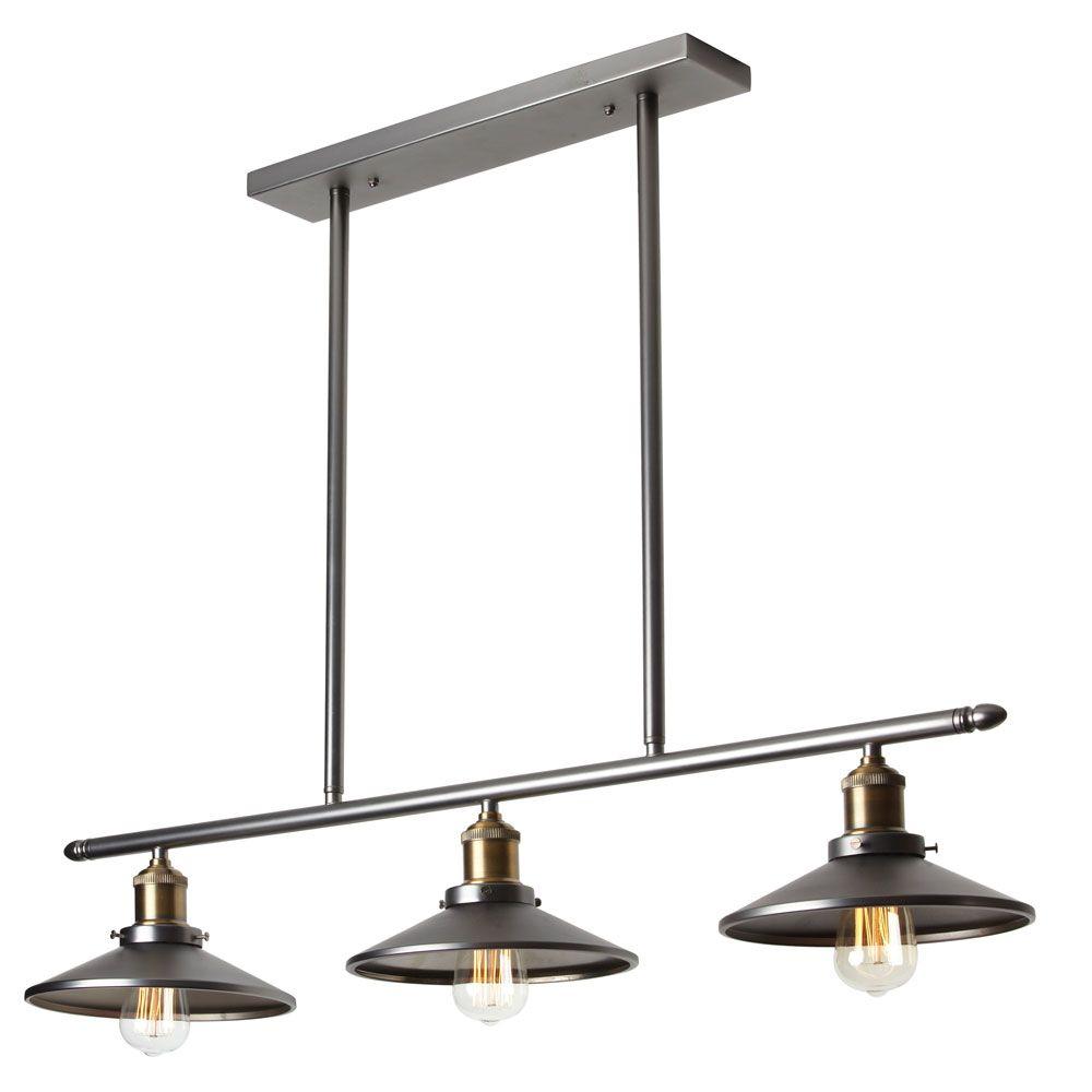 Radionic Hi Tech Nostalgia 3 Light Vintage Steel Horizontal Pendant Radionic Hi Tech Nostalgia 3 Light Vintage Steel Horizontal Pendant