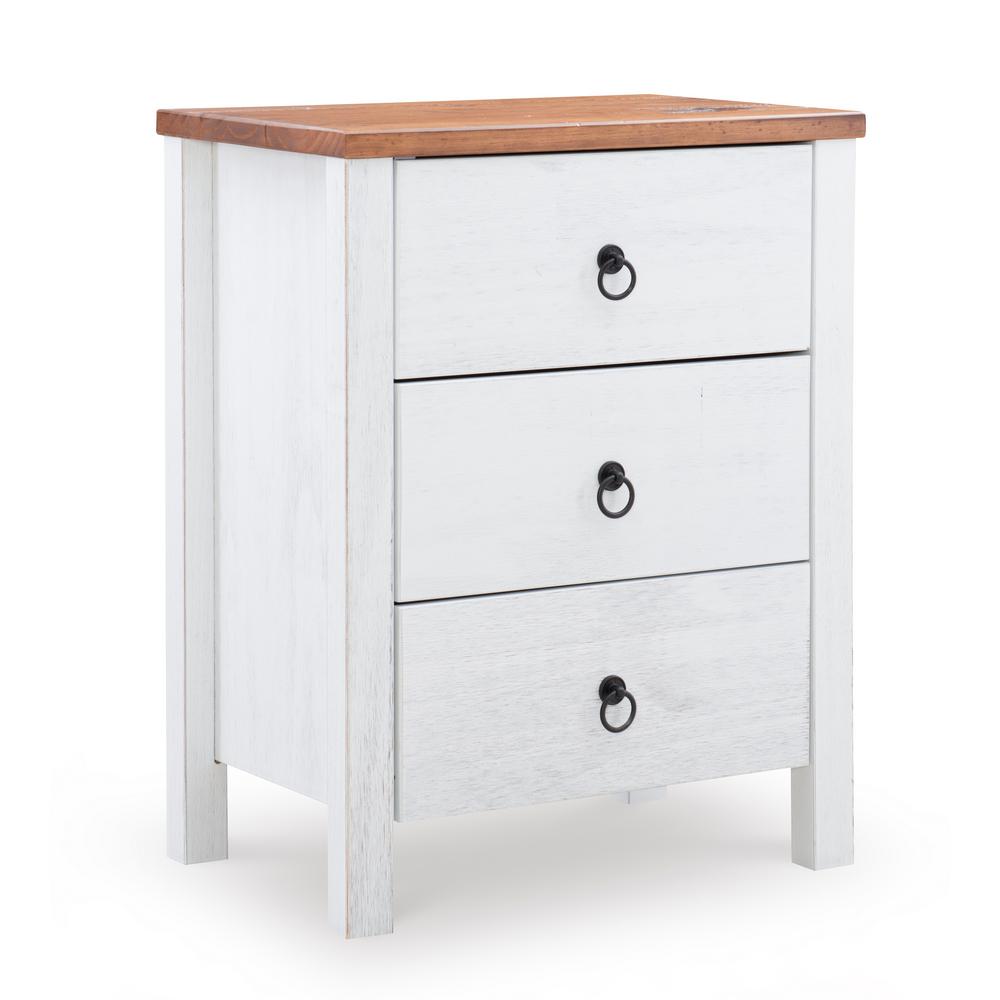 Powell Company Marritt Rustic Oak And Distressed White Nightstand 13 In X 21 In X 20 In Hd1442b19 The Home Depot