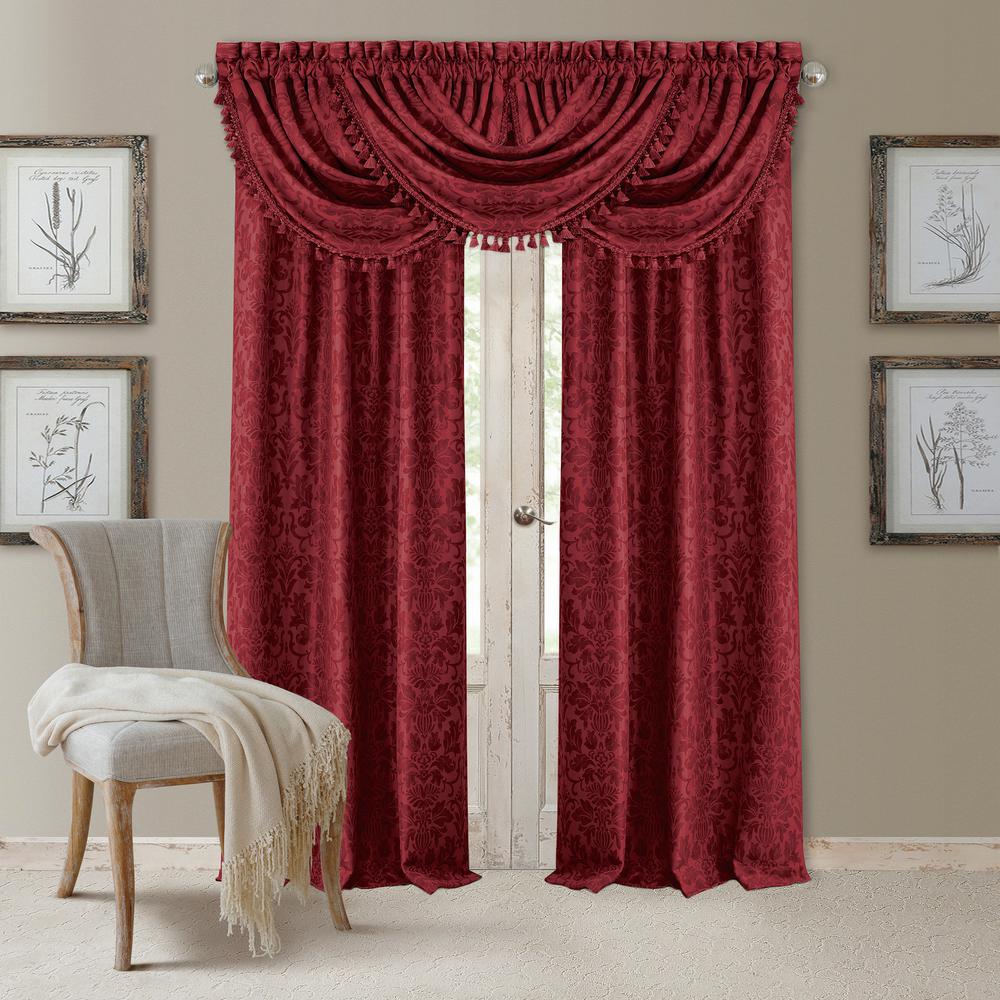 Red Damask Curtains Drapes Window Treatments The Home Depot