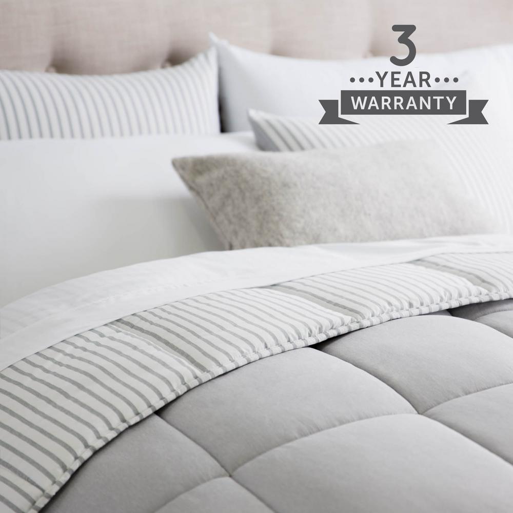 Brookside 3 Piece Coastal Gray Oversized Queen Comforter Set