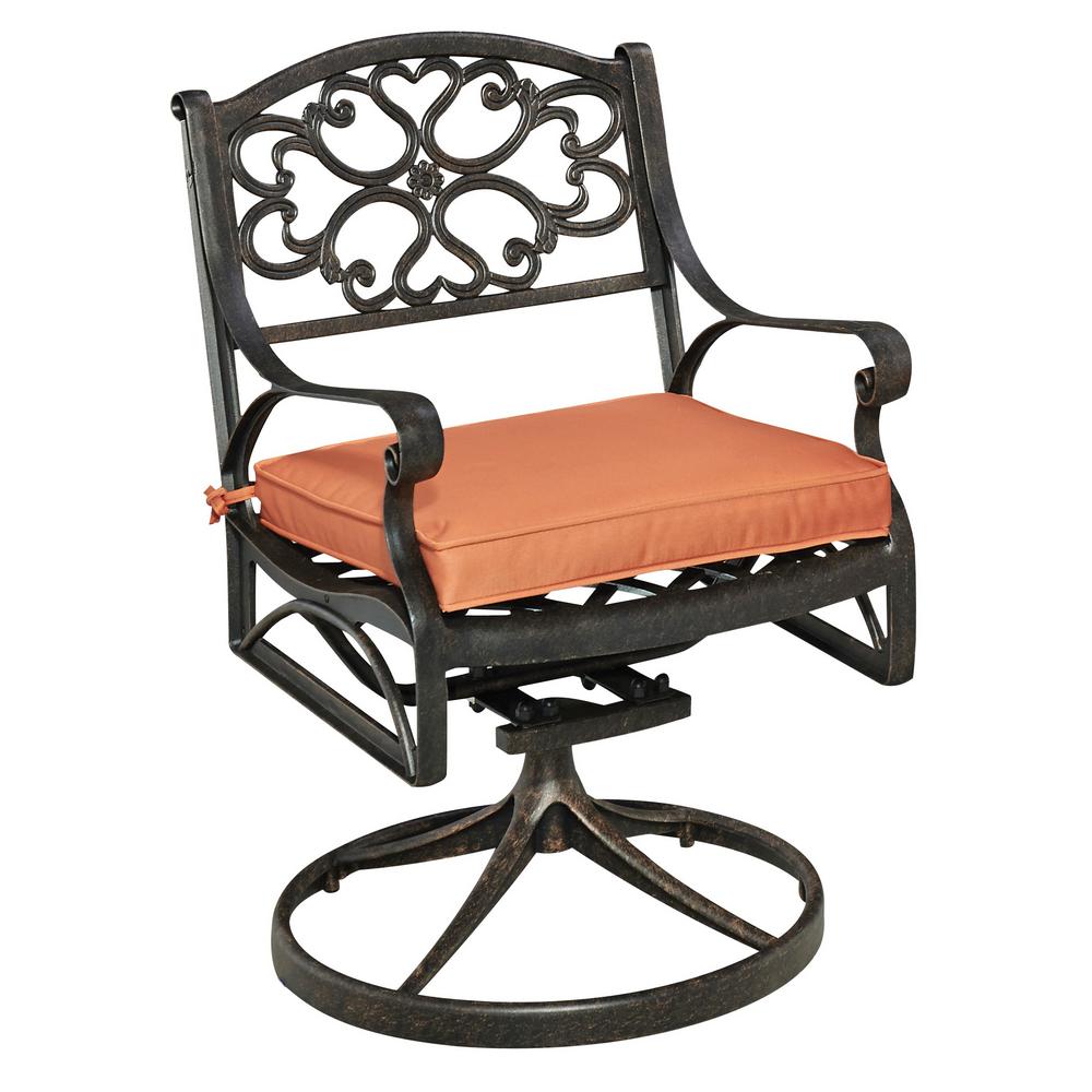 Orange Cast Aluminum Swivel Patio Chairs Patio Furniture