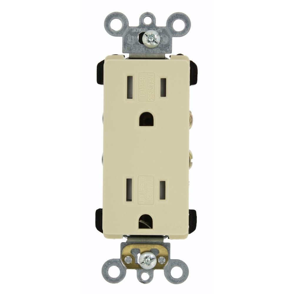 Leviton Decora Plus 15 Amp Tamper Resistant Self Grounding Duplex ...