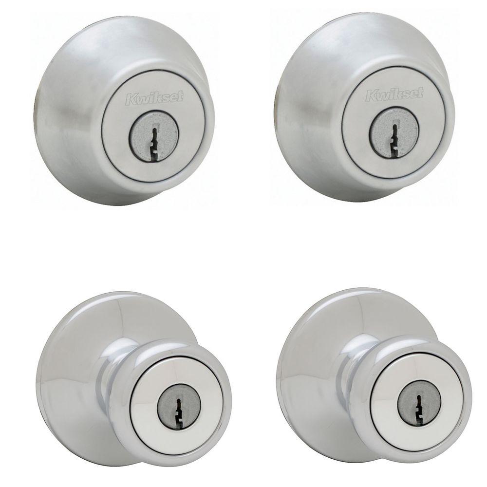 door pack knobs knob entry multi kwikset deadbolt tylo cylinder satin chrome exterior single project depot