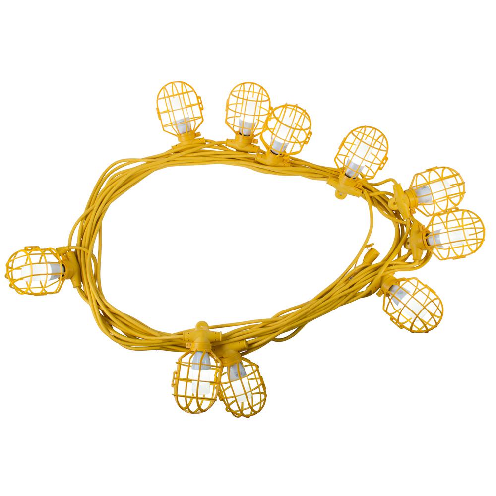 100 Ft 14 2 Sjtw 10 Light Plastic Cage Temporary Stringer With 12w Led Stick Included 15a Male Female Ends 100 Ft 14 2 Sjtw 10 Light Plastic Cage Temporary Stringer With 12w Led Stick Included 15a Male Female Ends