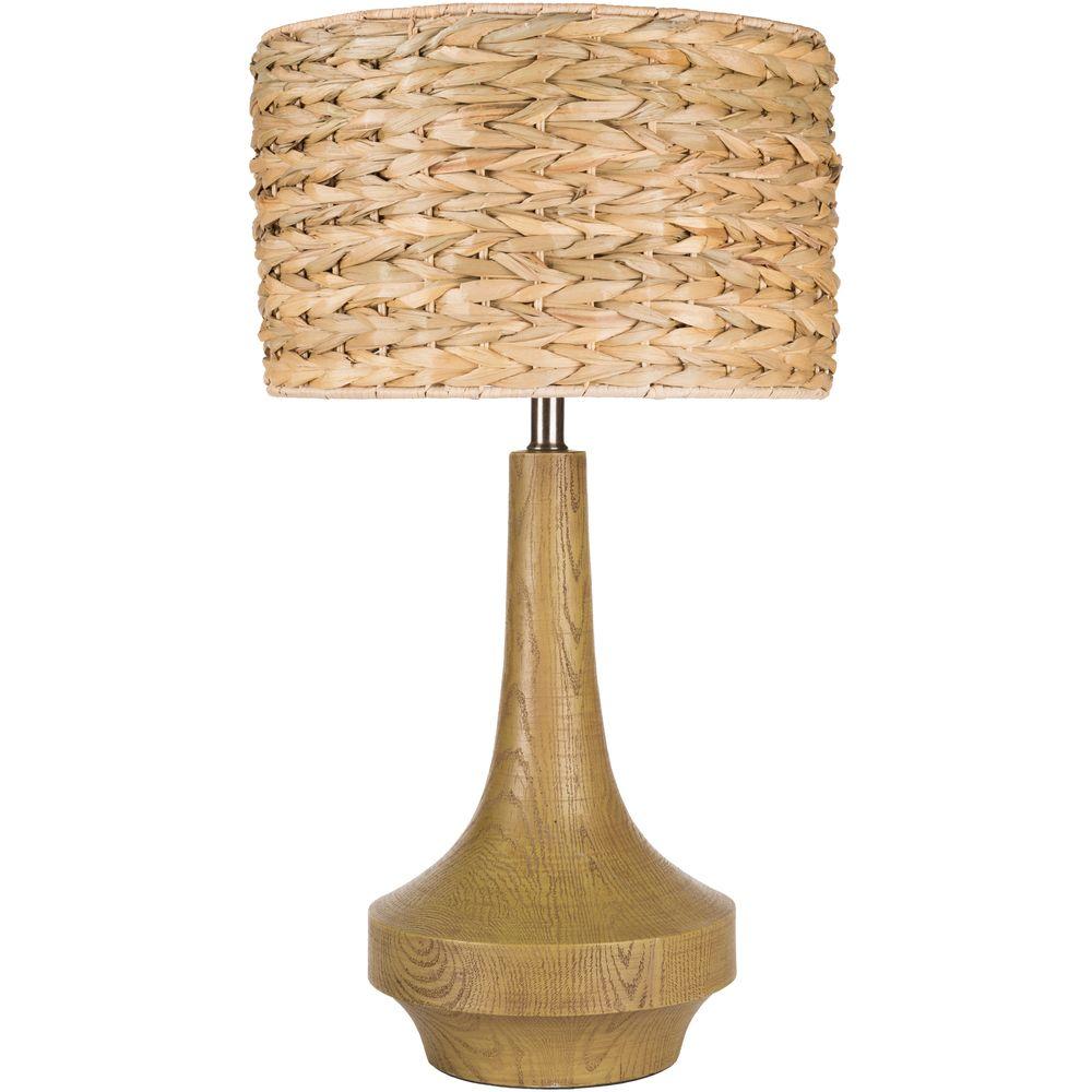 Lumisource 18 In Ivory Linen Indoor Table Lamp With Fabric Shade Ls Antiqued Wood Tone Indoor Table Lamp