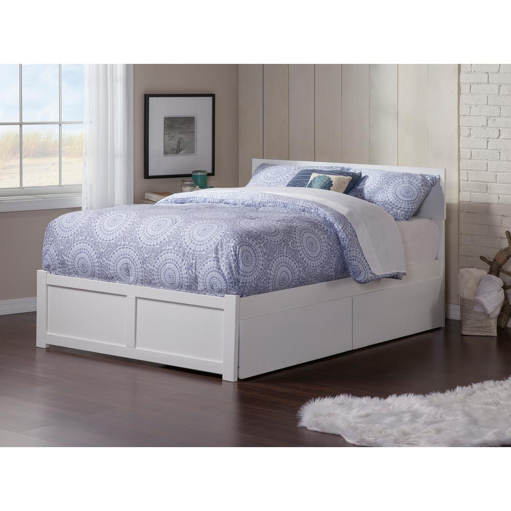 Atlantic Furniture Orlando White Queen Platform Bed With Flat