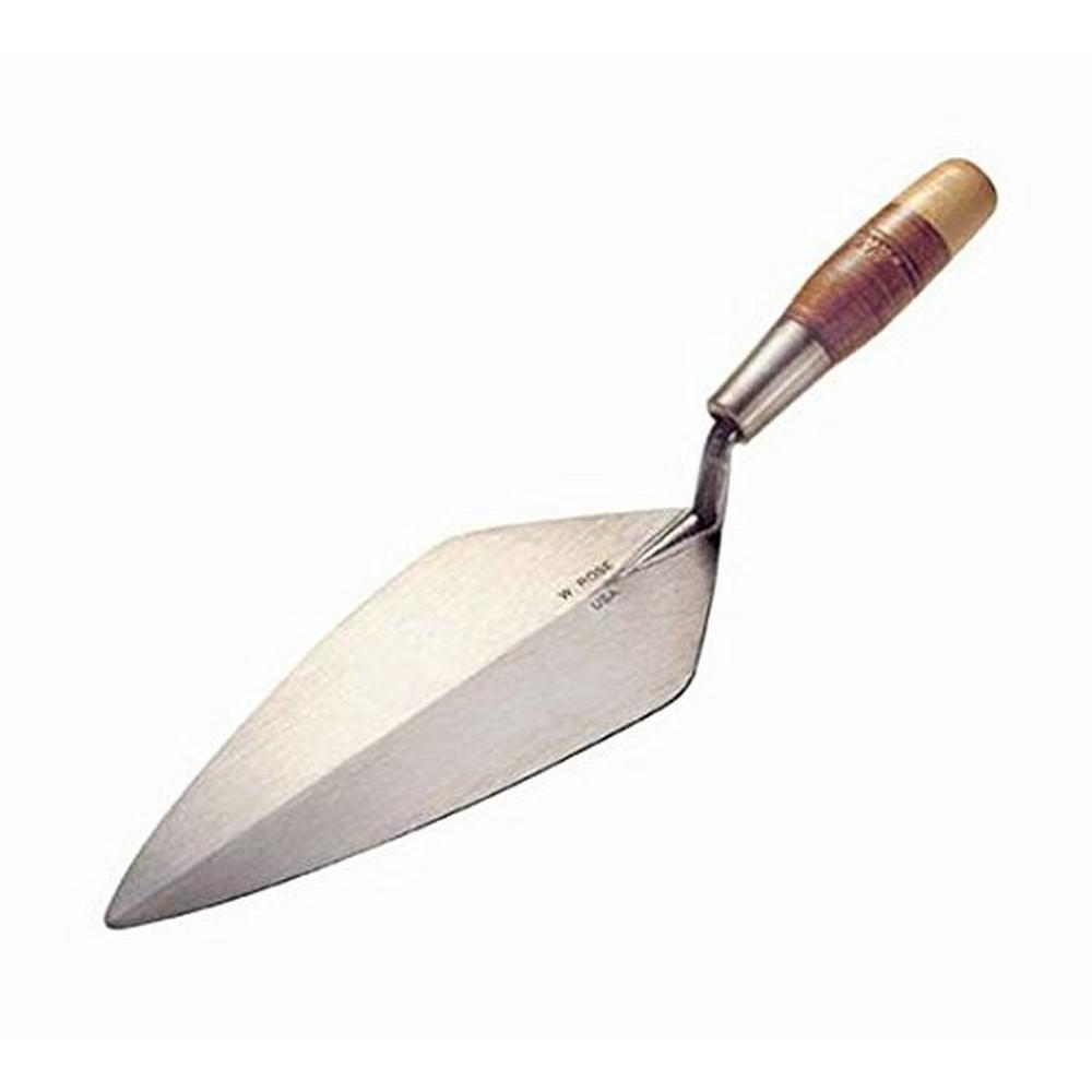 W. Rose 11 inch Limber Narrow London Brick Trowel with Leather Handle by W. Rose