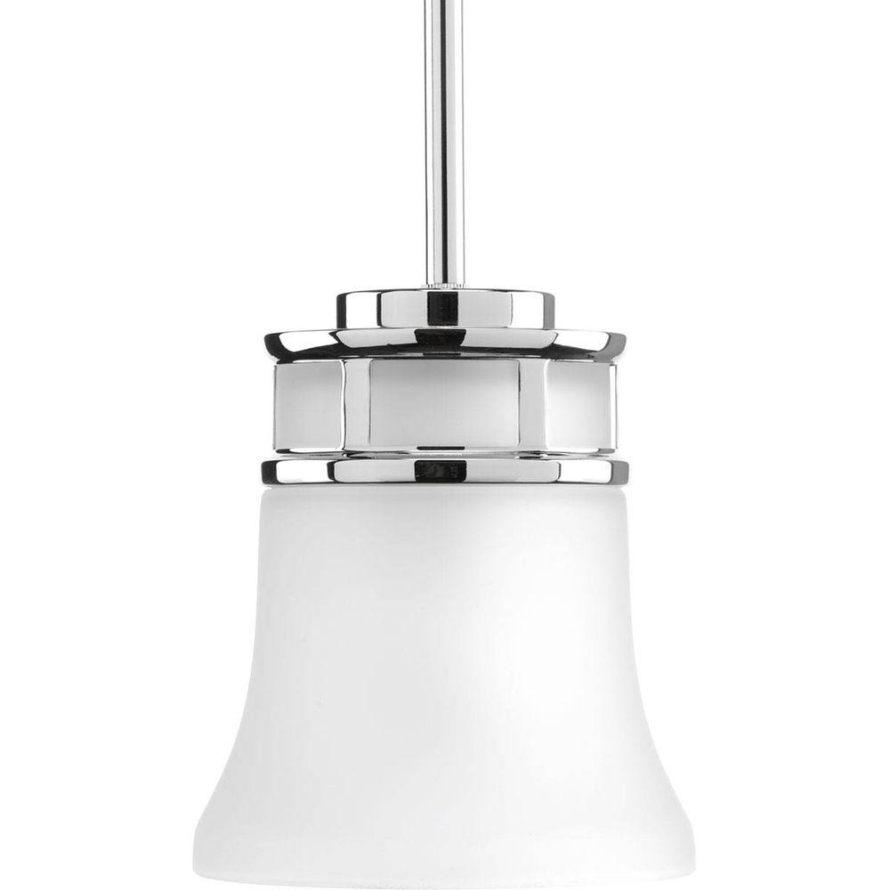 Etched Glass Pendant Light cascadia collection 1 light polished chrome mini pendant with etched glass