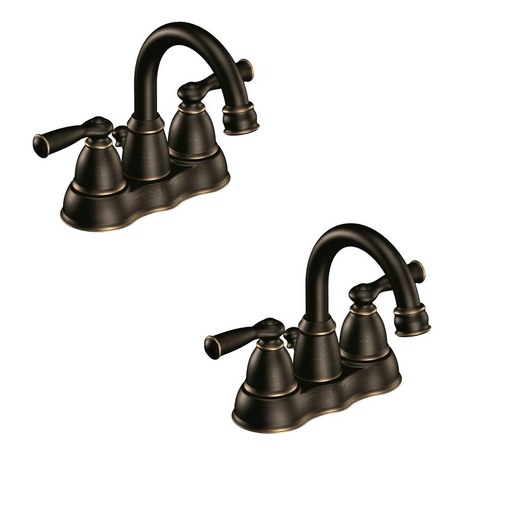 MOEN Banbury 4 in. Centerset 2-Handle Bathroom Faucet in ...