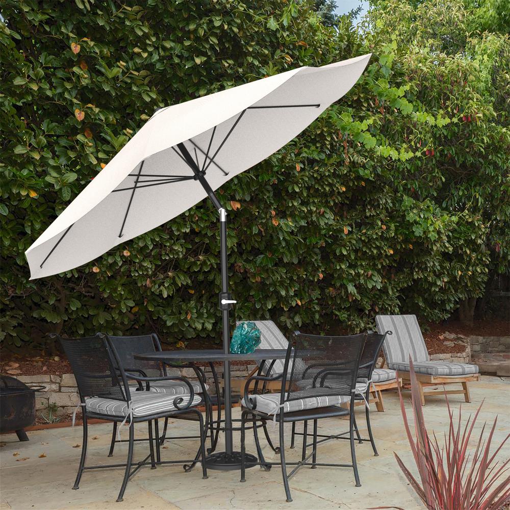 Pure Garden 10 Ft Aluminum Patio Umbrella With Auto Tilt In Tan M150004 The Home Depot