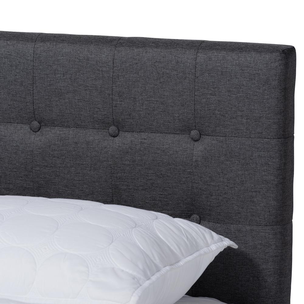 grey cushion bed