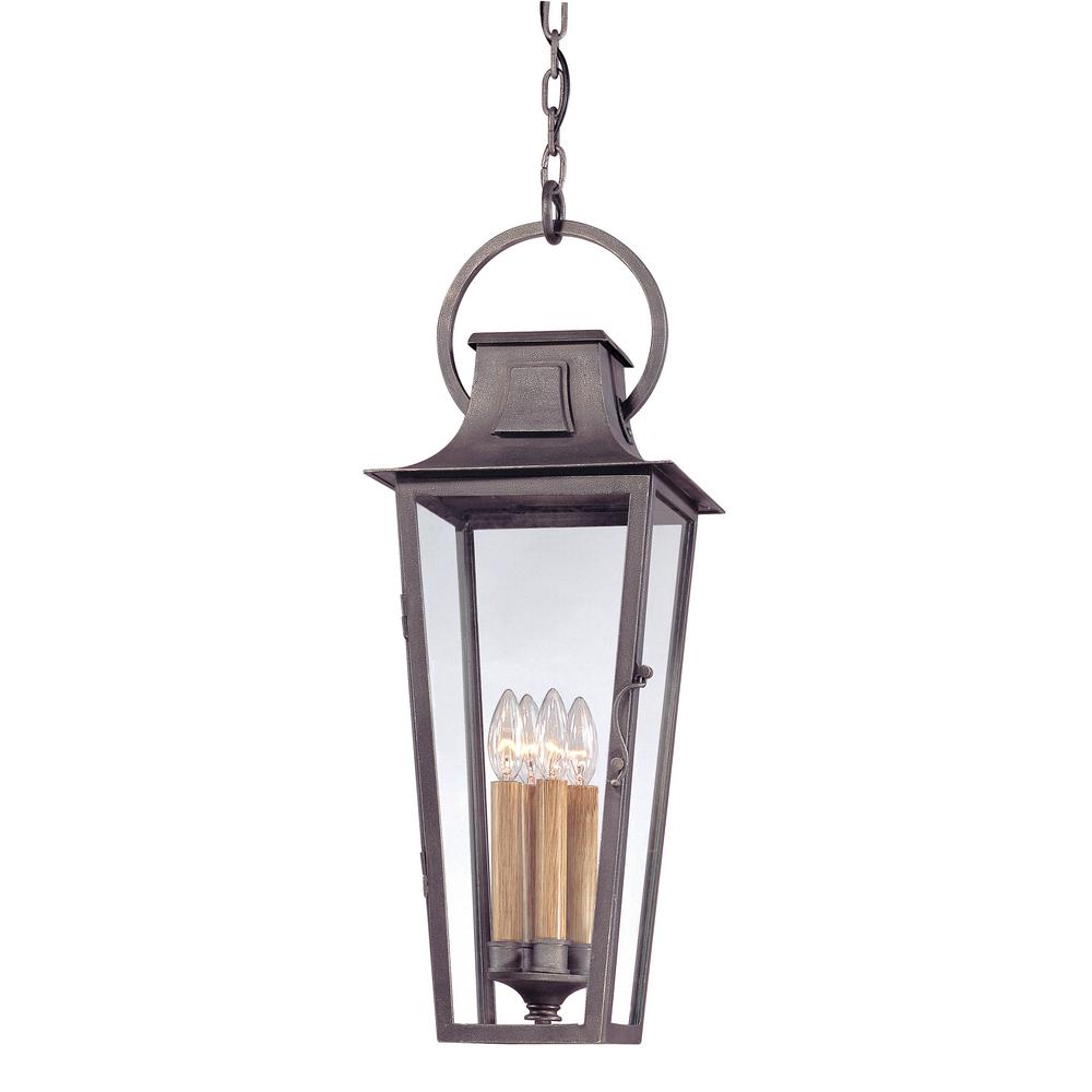 Troy Lighting French Quarter 4 Light Aged Pewter Outdoor Pendant