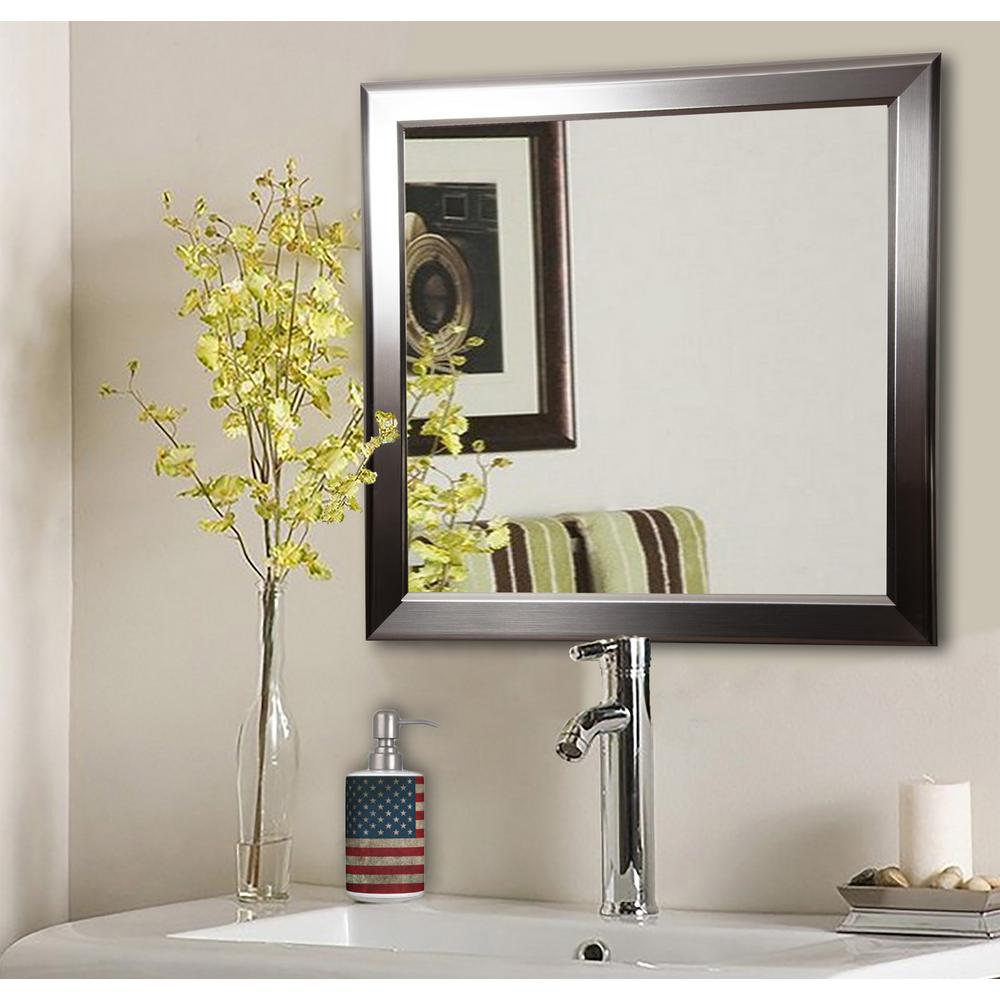 16 In X Silver Rounded Square Decorative Wall Mirrors Set Silver Rounded Square Decorative Wall Mirrors Set Of