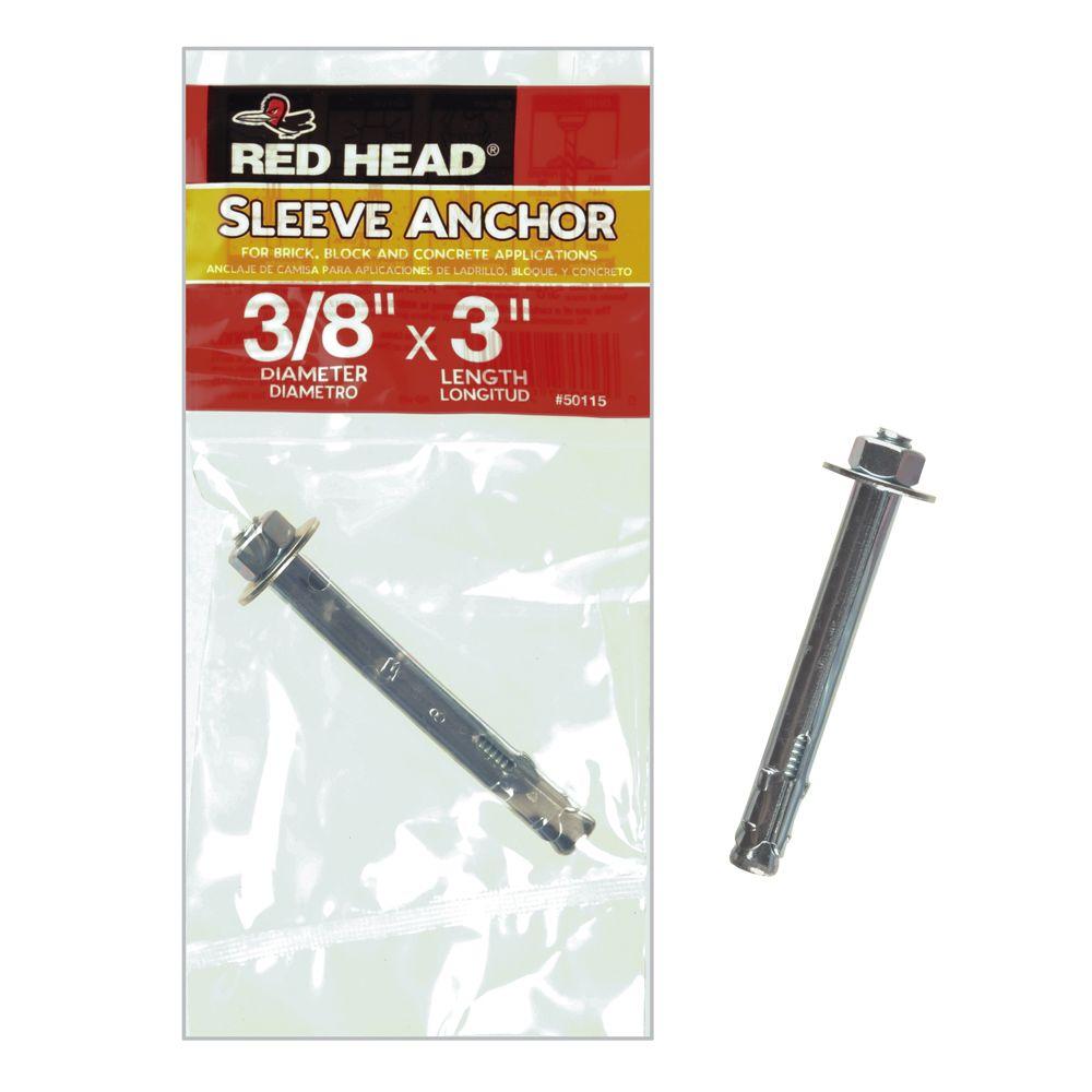 Red Head 3/8 in. x 3 in. Steel Hex Head Sleeve Anchor50115 The Home