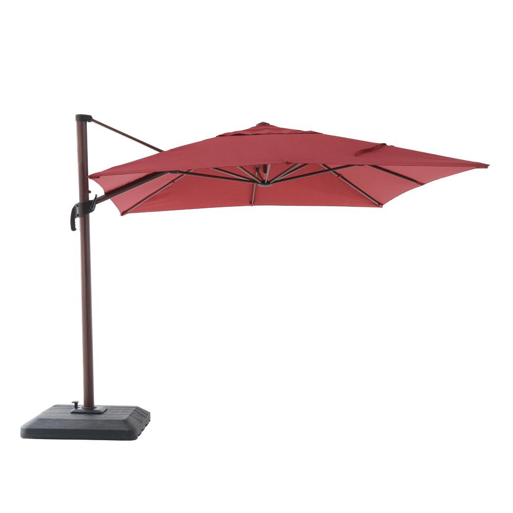 Hampton Bay 10 Ft X 12 Ft Aluminum Rectangle Offset Outdoor Patio Umbrella In Chili Brickseek