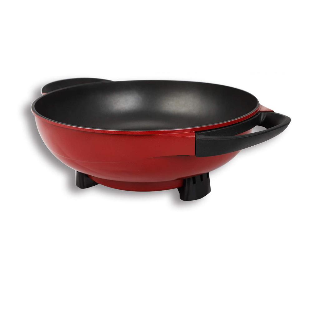 red copper electric frying pan