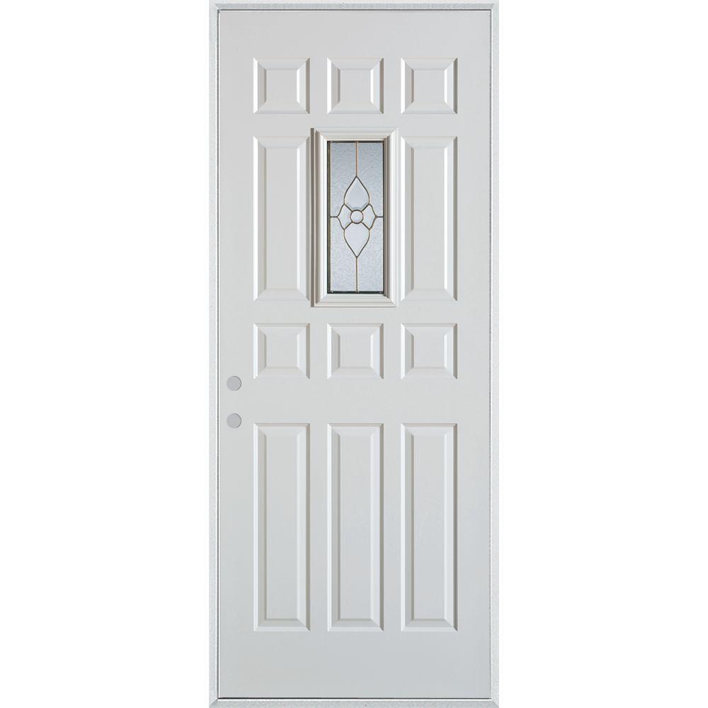 Stanley Doors 36 in. x 80 in. Traditional Brass