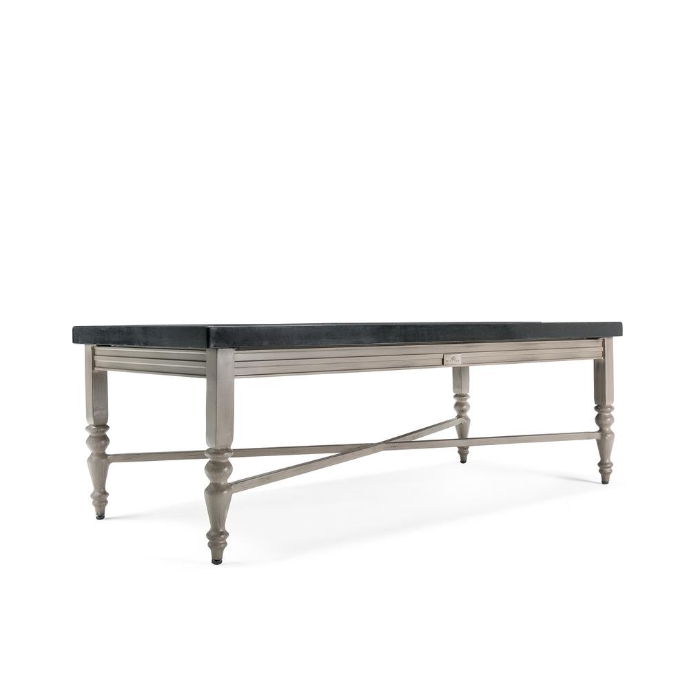 Rustic Blue Oak Patio Tables Furniture The Home Depot Saylor Rectangular Aluminum Natural Stone Top Outdoor Coffee Table