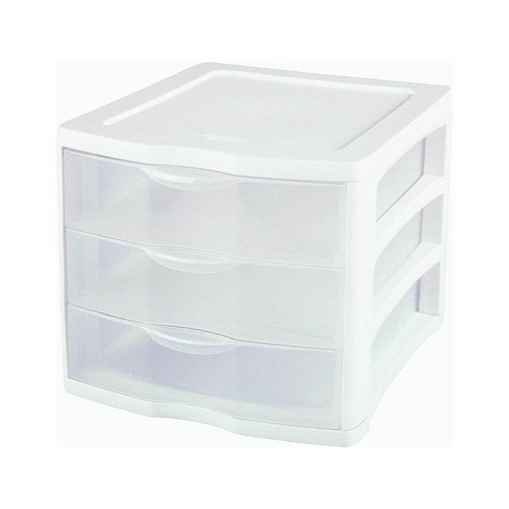 Plastic Storage Drawer Set Sterilite Cabinet Office Large Organizer Container
