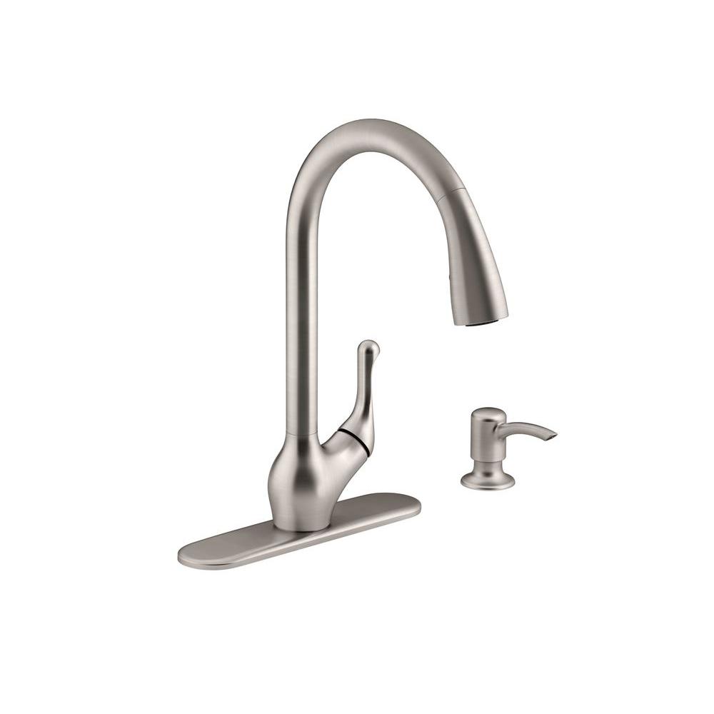 Kohler Barossa Single Handle Pull Down Sprayer Kitchen Faucet With