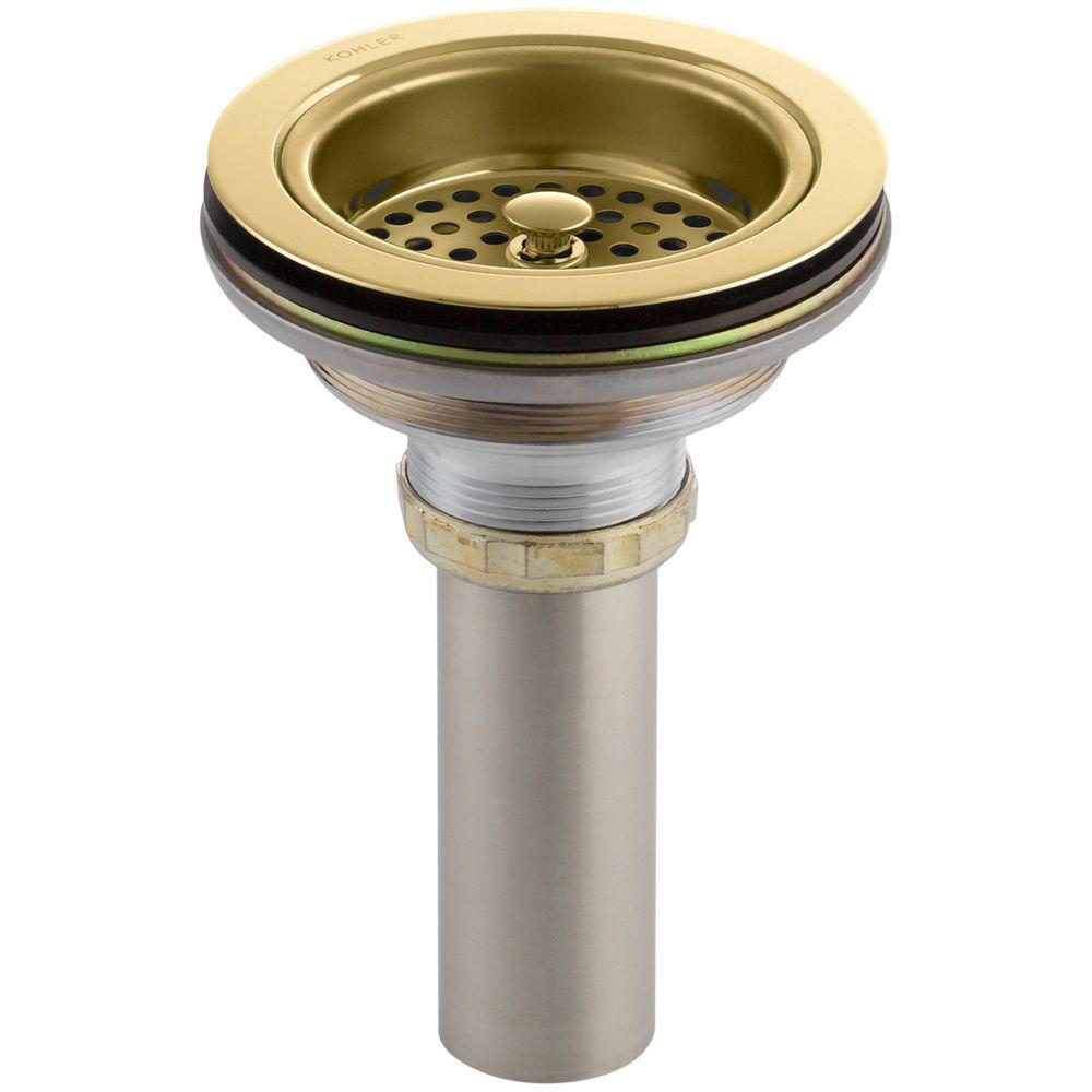 Kohler Duostrainer 4 1 2 In Sink Strainer With Tailpiece Vibrant Polished Brass