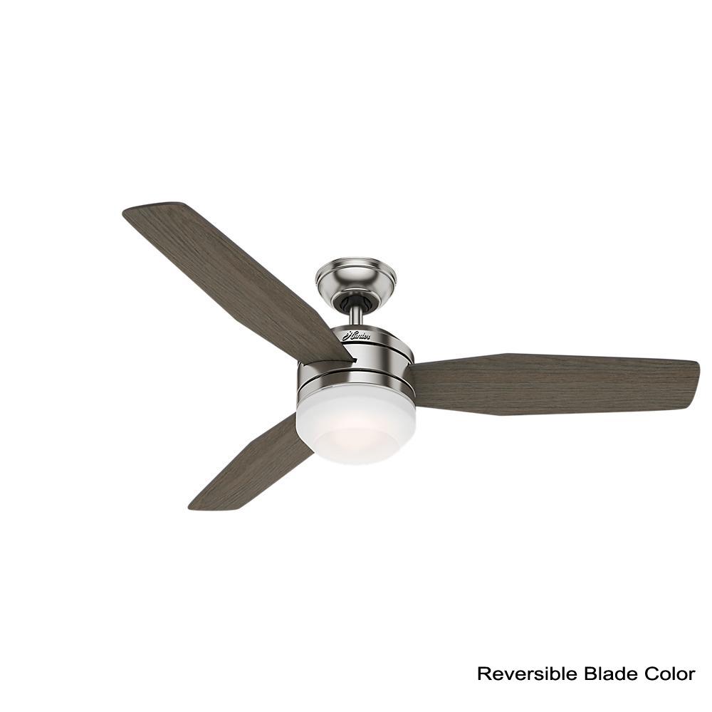 Hunter Zilker 52 In Led Indoor Brushed Nickel Ceiling Fan With
