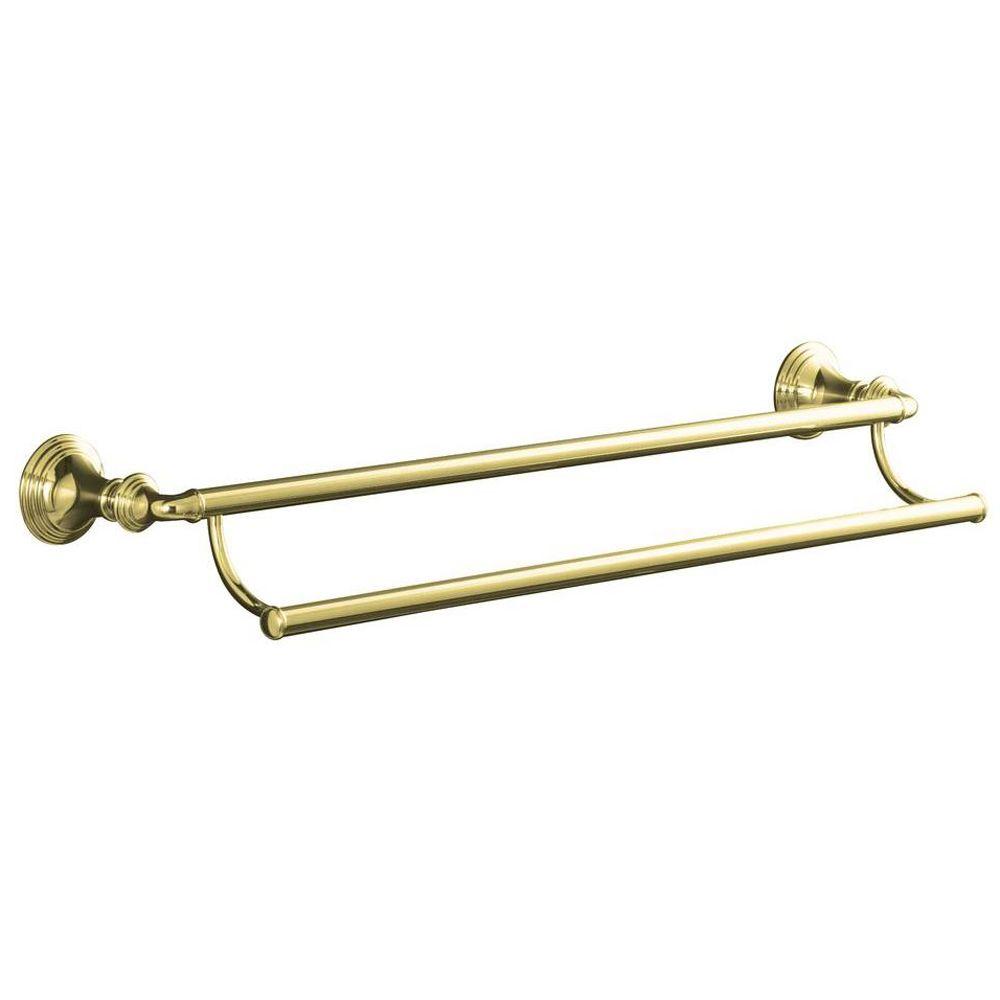 KOHLER Devonshire 24 In Double Towel Bar In Vibrant Polished Brass K   Vibrant Polished Brass Kohler Towel Bars K 10553 Pb 64 1000 