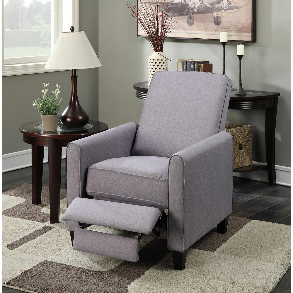 Unbranded Gray Linen Push Back Recliner7301589GY The Home Depot