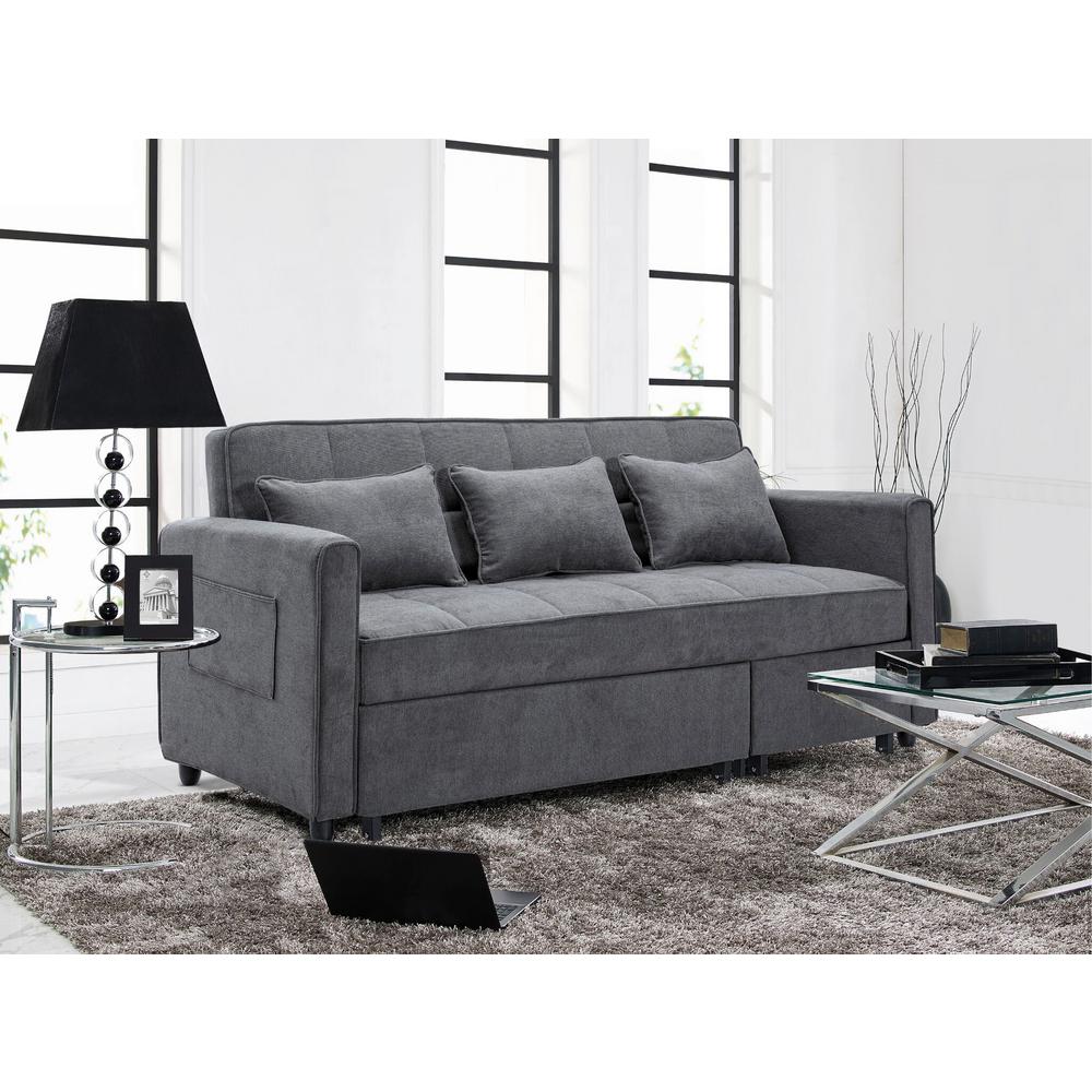 Relax A Lounger Skylar Pullout Grey King-Sized Sofa Skylar Pullout King ...